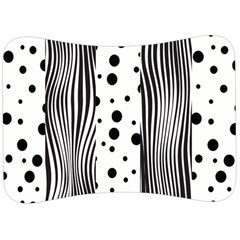 Stripes Black White Pattern Velour Seat Head Rest Cushion by designsbymallika