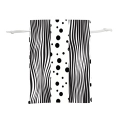 Stripes Black White Pattern Lightweight Drawstring Pouch (s) by designsbymallika