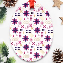 Minimal Floral Pattern Ornament (oval)