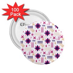 Minimal Floral Pattern 2 25  Buttons (100 Pack)  by designsbymallika