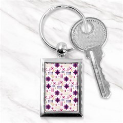 Minimal Floral Pattern Key Chain (rectangle) by designsbymallika