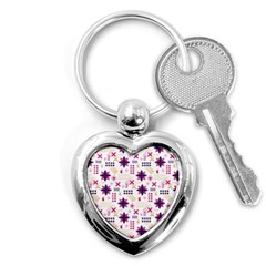 Minimal Floral Pattern Key Chain (heart) by designsbymallika