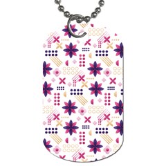 Minimal Floral Pattern Dog Tag (two Sides) by designsbymallika