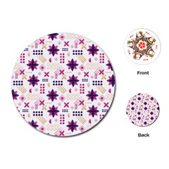 Minimal Floral Pattern Playing Cards Single Design (round)