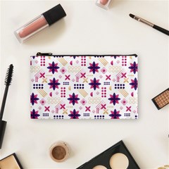 Minimal Floral Pattern Cosmetic Bag (small) by designsbymallika