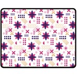 Minimal Floral Pattern Double Sided Fleece Blanket (Medium)  58.8 x47.4  Blanket Front