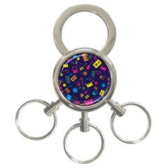 Seamless Musical Pattern 3-ring Key Chain by designsbymallika