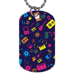 Seamless Musical Pattern Dog Tag (two Sides) by designsbymallika