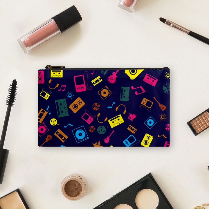 Seamless Musical Pattern Cosmetic Bag (Small)