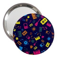 Seamless Musical Pattern 3  Handbag Mirrors by designsbymallika