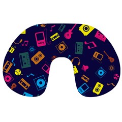 Seamless Musical Pattern Travel Neck Pillow by designsbymallika