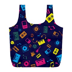 Seamless Musical Pattern Full Print Recycle Bag (l) by designsbymallika