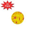 Floral Abstract Pattern 1  Mini Buttons (10 pack)  Front