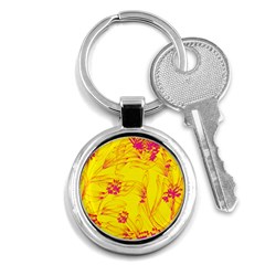 Floral Abstract Pattern Key Chain (round) by designsbymallika