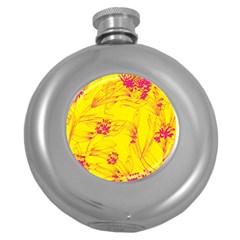 Floral Abstract Pattern Round Hip Flask (5 Oz) by designsbymallika