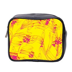 Floral Abstract Pattern Mini Toiletries Bag (two Sides) by designsbymallika