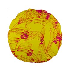 Floral Abstract Pattern Standard 15  Premium Round Cushions by designsbymallika