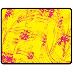 Floral Abstract Pattern Double Sided Fleece Blanket (medium)  by designsbymallika