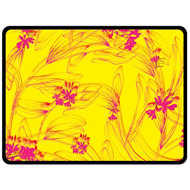 Floral Abstract Pattern Double Sided Fleece Blanket (Large) 