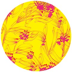 Floral Abstract Pattern Wooden Puzzle Round by designsbymallika