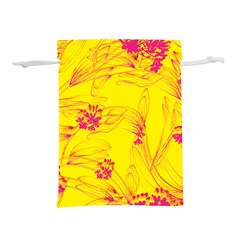 Floral Abstract Pattern Lightweight Drawstring Pouch (l) by designsbymallika