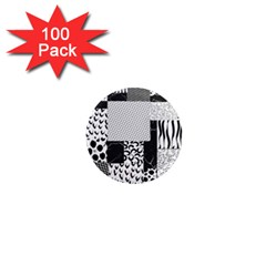 Black And White Pattern 1  Mini Magnets (100 Pack)  by designsbymallika