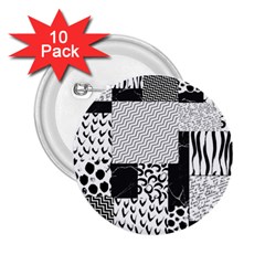 Black And White Pattern 2 25  Buttons (10 Pack)  by designsbymallika