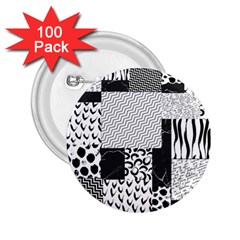 Black And White Pattern 2 25  Buttons (100 Pack)  by designsbymallika