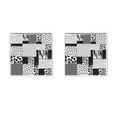 Black And White Pattern Cufflinks (square) by designsbymallika