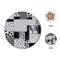 Black And White Pattern Playing Cards Single Design (round) by designsbymallika