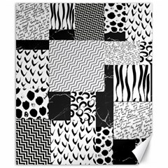 Black And White Pattern Canvas 8  X 10  by designsbymallika