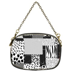 Black And White Pattern Chain Purse (two Sides) by designsbymallika