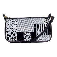 Black And White Pattern Shoulder Clutch Bag by designsbymallika