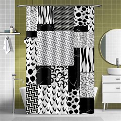 Black And White Pattern Shower Curtain 48  X 72  (small)  by designsbymallika