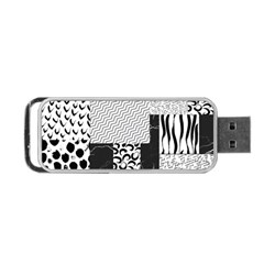 Black And White Pattern Portable Usb Flash (one Side) by designsbymallika