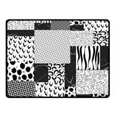 Black And White Pattern Double Sided Fleece Blanket (small)  by designsbymallika