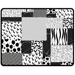 Black And White Pattern Double Sided Fleece Blanket (medium)  by designsbymallika