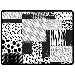 Black And White Pattern Double Sided Fleece Blanket (large)  by designsbymallika