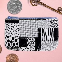 Black And White Pattern Large Coin Purse by designsbymallika