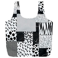 Black And White Pattern Full Print Recycle Bag (xxxl) by designsbymallika