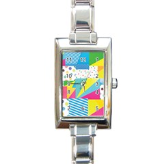 Geometric Pattern Rectangle Italian Charm Watch by designsbymallika