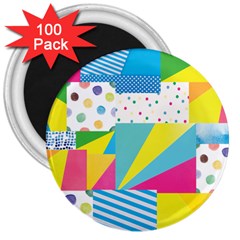 Geometric Pattern 3  Magnets (100 Pack) by designsbymallika