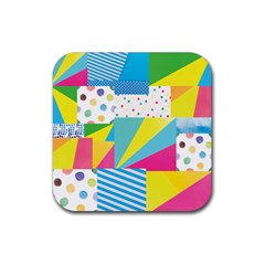 Geometric Pattern Rubber Coaster (square)  by designsbymallika