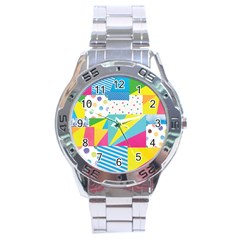 Geometric Pattern Stainless Steel Analogue Watch by designsbymallika