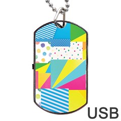 Geometric Pattern Dog Tag Usb Flash (one Side) by designsbymallika