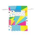 Geometric Pattern Lightweight Drawstring Pouch (L) Back