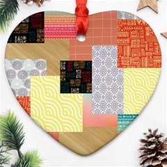 Tribal Mosaic Print Ornament (heart)