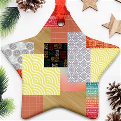 Tribal Mosaic Print Ornament (star) by designsbymallika