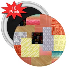 Tribal Mosaic Print 3  Magnets (10 Pack)  by designsbymallika