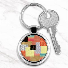 Tribal Mosaic Print Key Chain (round) by designsbymallika